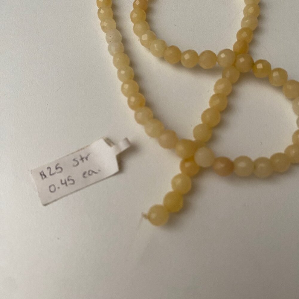 6mm Dyed Yellow Jade Beads Strand for‎ Jewelry Making Crafts